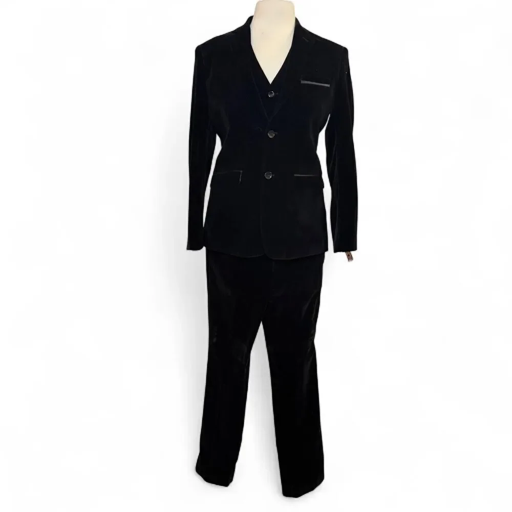 Isaac Mizrahi Boys' Slim Fit 3 Piece Velvet Suit formal holidays size 18 NWT